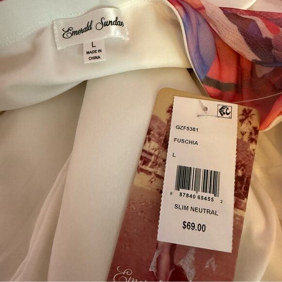 Emerald Sundae Juniors' Strapless Ruched Mesh Bodycon Midi Dress Fuchsia Sz L - Picture 7 of 9